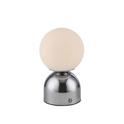 SCHÖNER WOHNEN Collection LED Rechargeable Table Lamp RUDI, chrome , USB charging cable-19218-17