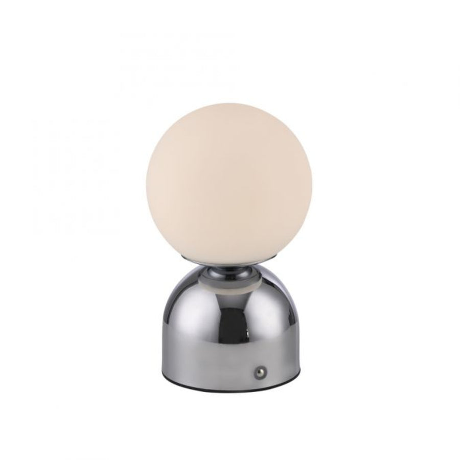 SCHÖNER WOHNEN Collection LED Rechargeable Table Lamp RUDI, chrome , USB charging cable-19218-17