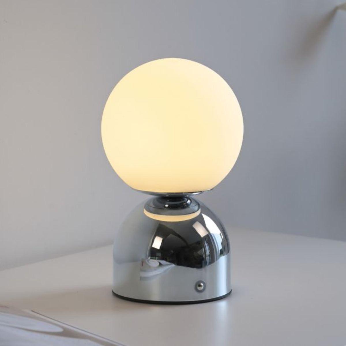 SCHÖNER WOHNEN Collection LED Rechargeable Table Lamp RUDI, chrome , USB charging cable-19218-17