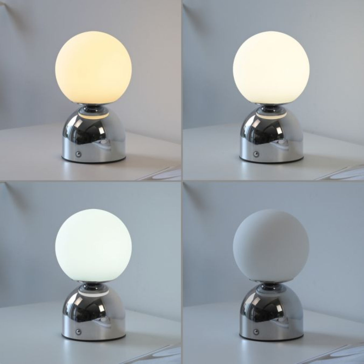 SCHÖNER WOHNEN Collection LED Rechargeable Table Lamp RUDI, chrome , USB charging cable-19218-17