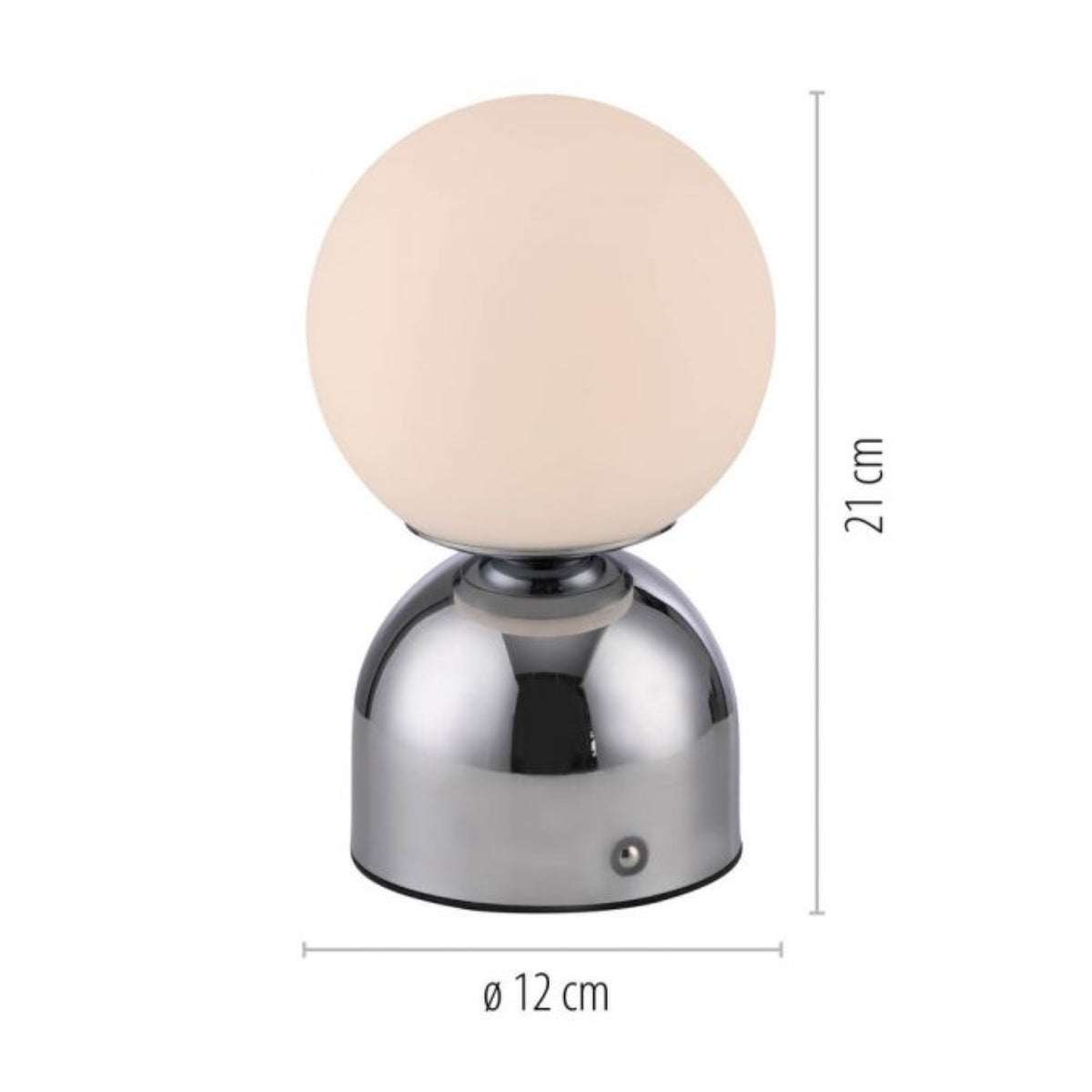 SCHÖNER WOHNEN Collection LED Rechargeable Table Lamp RUDI, chrome , USB charging cable-19218-17