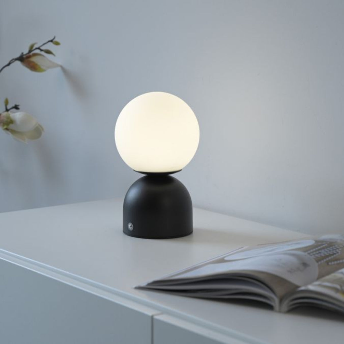 SCHÖNER WOHNEN Collection LED Rechargeable Table Lamp RUDI, black , USB charging cable-19218-18