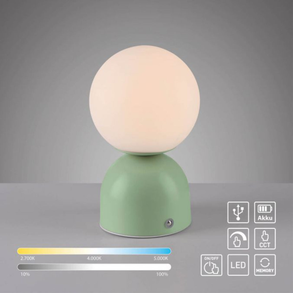 SCHÖNER WOHNEN Collection LED Rechargeable Table Lamp RUDI, Spring Awakening , USB charging cable-19218-43