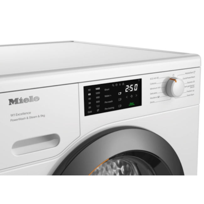Miele Wash & Steam 9kg Washing Machine White | WED385 WCS P