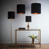 Black Velvet Drum Lampshade-L10VELDRUM/BLA thumbnail 4