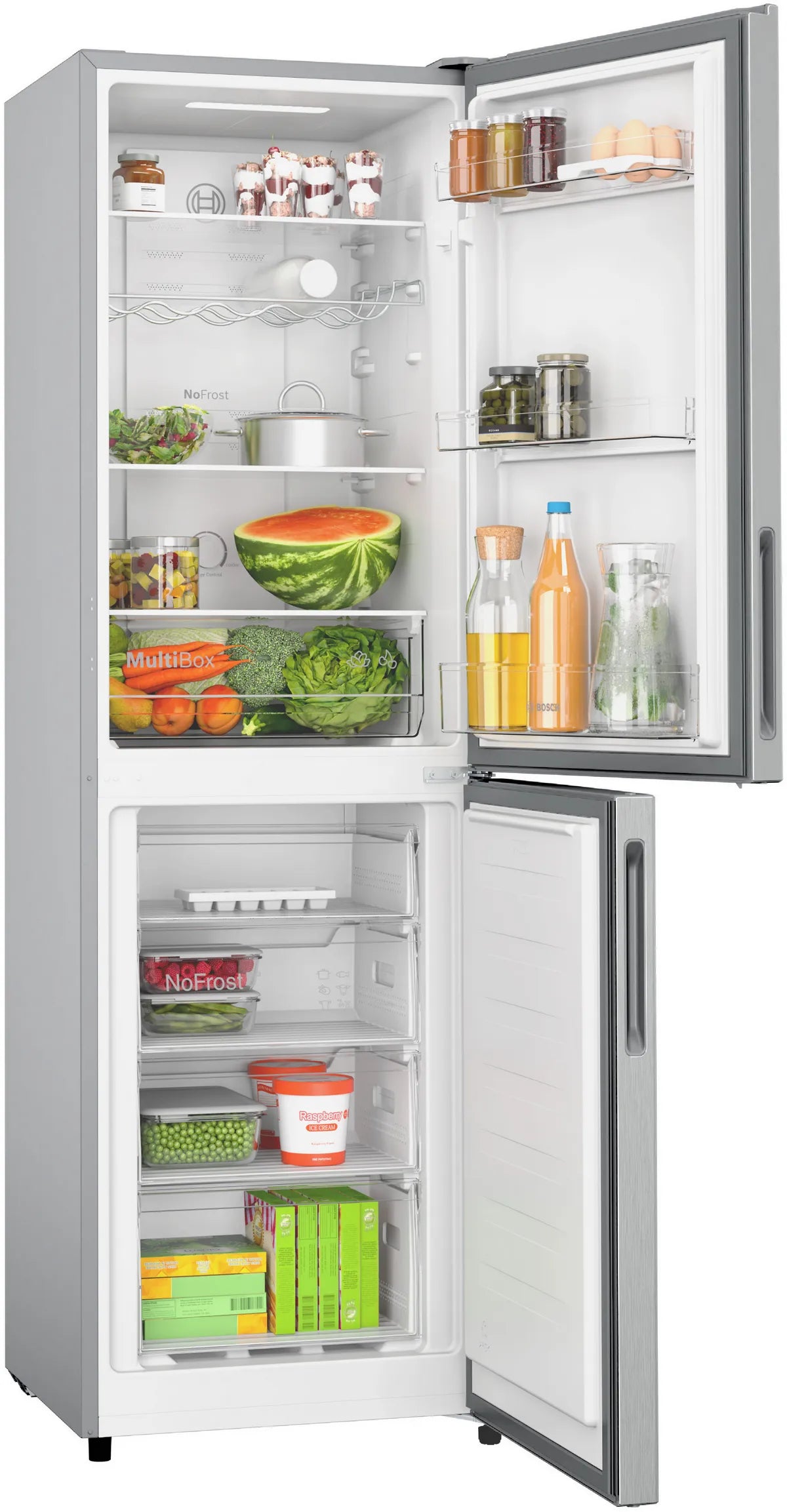 Bosch Series 2 Free Standing Fridge Freezer Stainless Steel | KGN27NLEAG