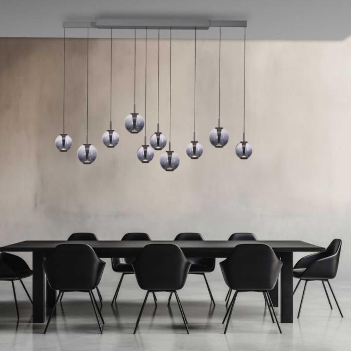 Paul Neuhaus PURE E-Infinity pendant lamp, mystic grey with e-Slide function-2221-15
