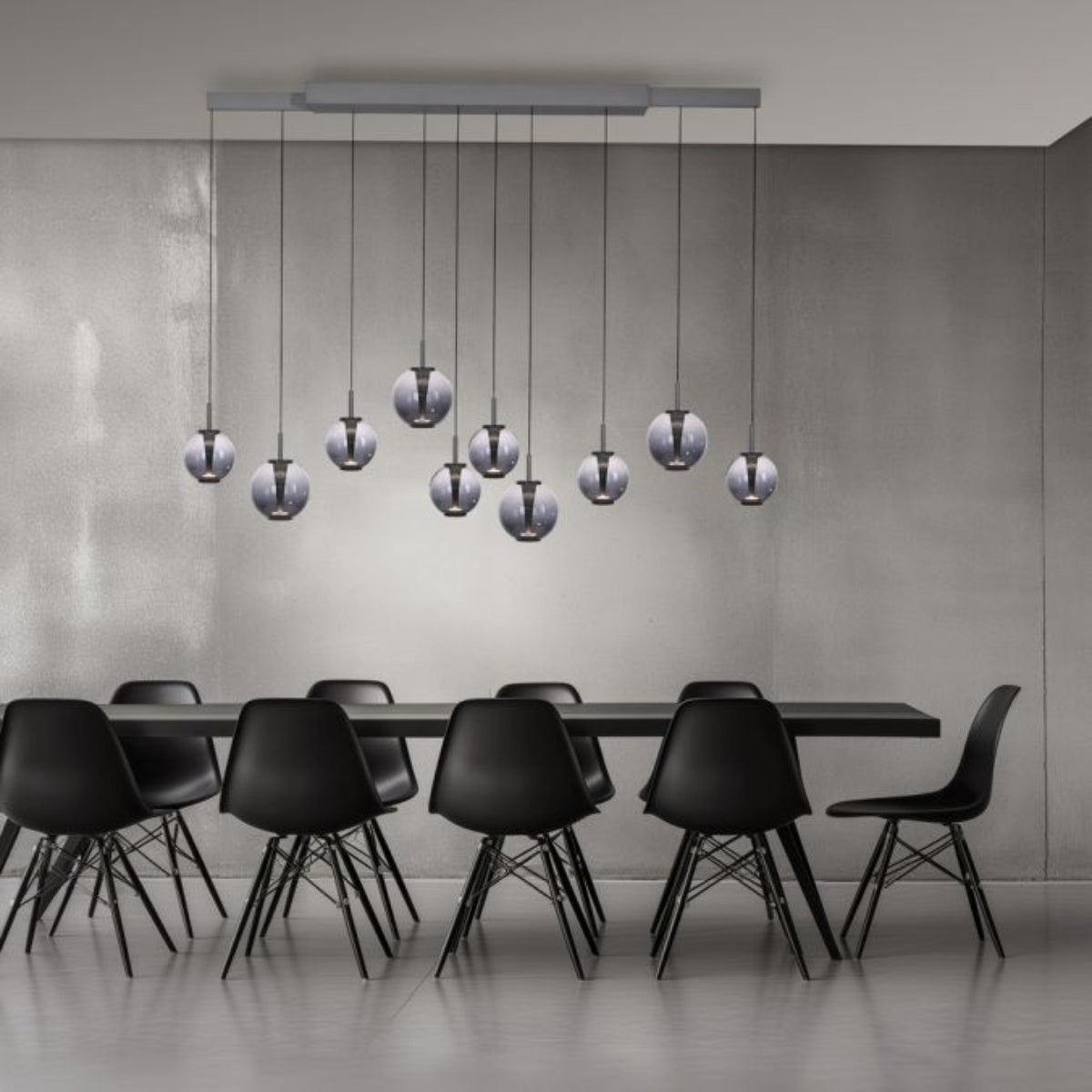 Paul Neuhaus PURE E-Infinity pendant lamp, mystic grey with e-Slide function-2221-15