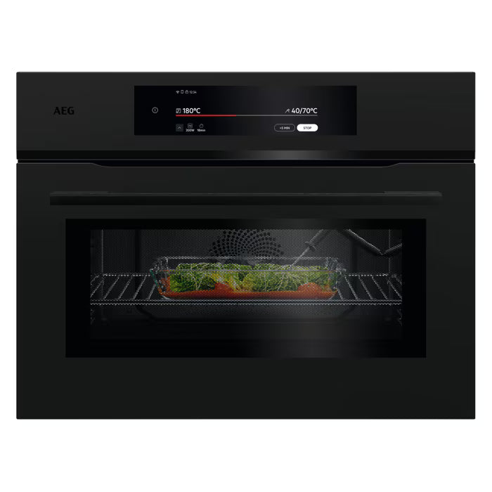 AEG 9000 Series ProAssist Combination Microwave and Built-in Oven Matt Black | NKK9N821T