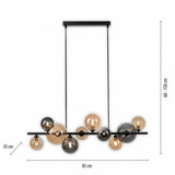 Paul Neuhaus LED Island Light Black Glass Round Decorative Warm White-2583-18 thumbnail 8