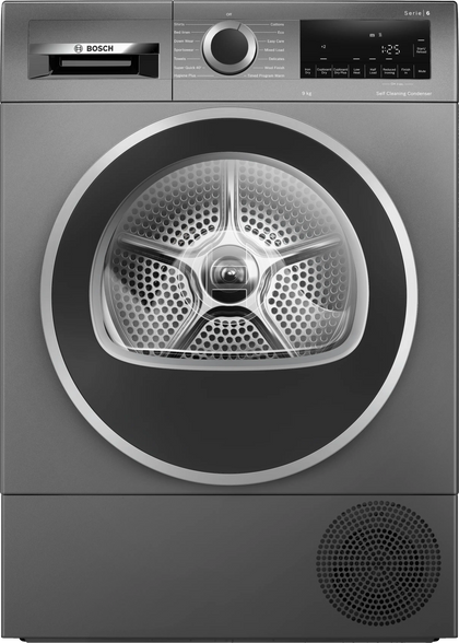 Bosch Series 6 9kg Heat Pump Tumble Dryer Iron Grey | WQG245R1GB