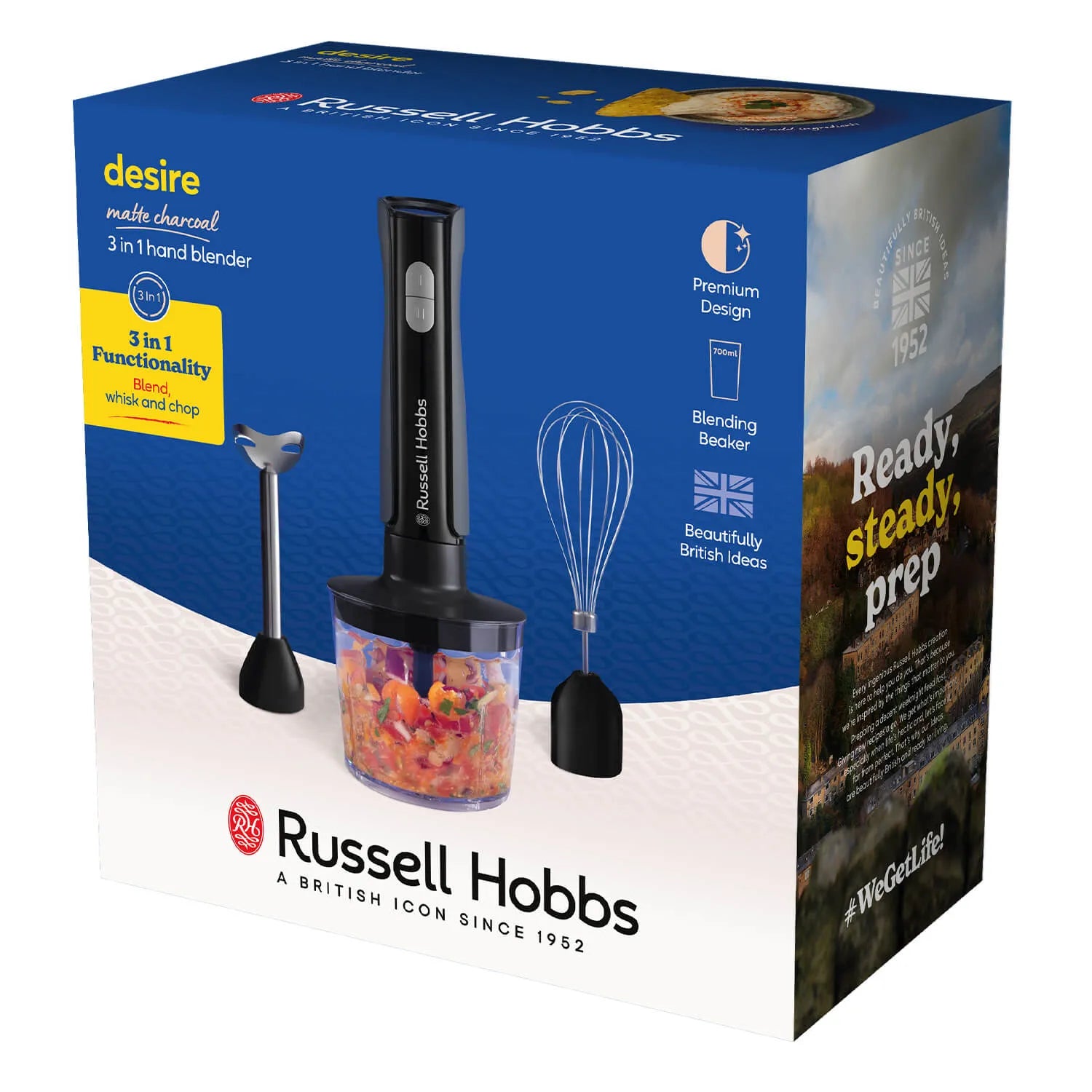 Russell Hobbs Desire Matte 3 in 1 Hand Blender Black | 27141