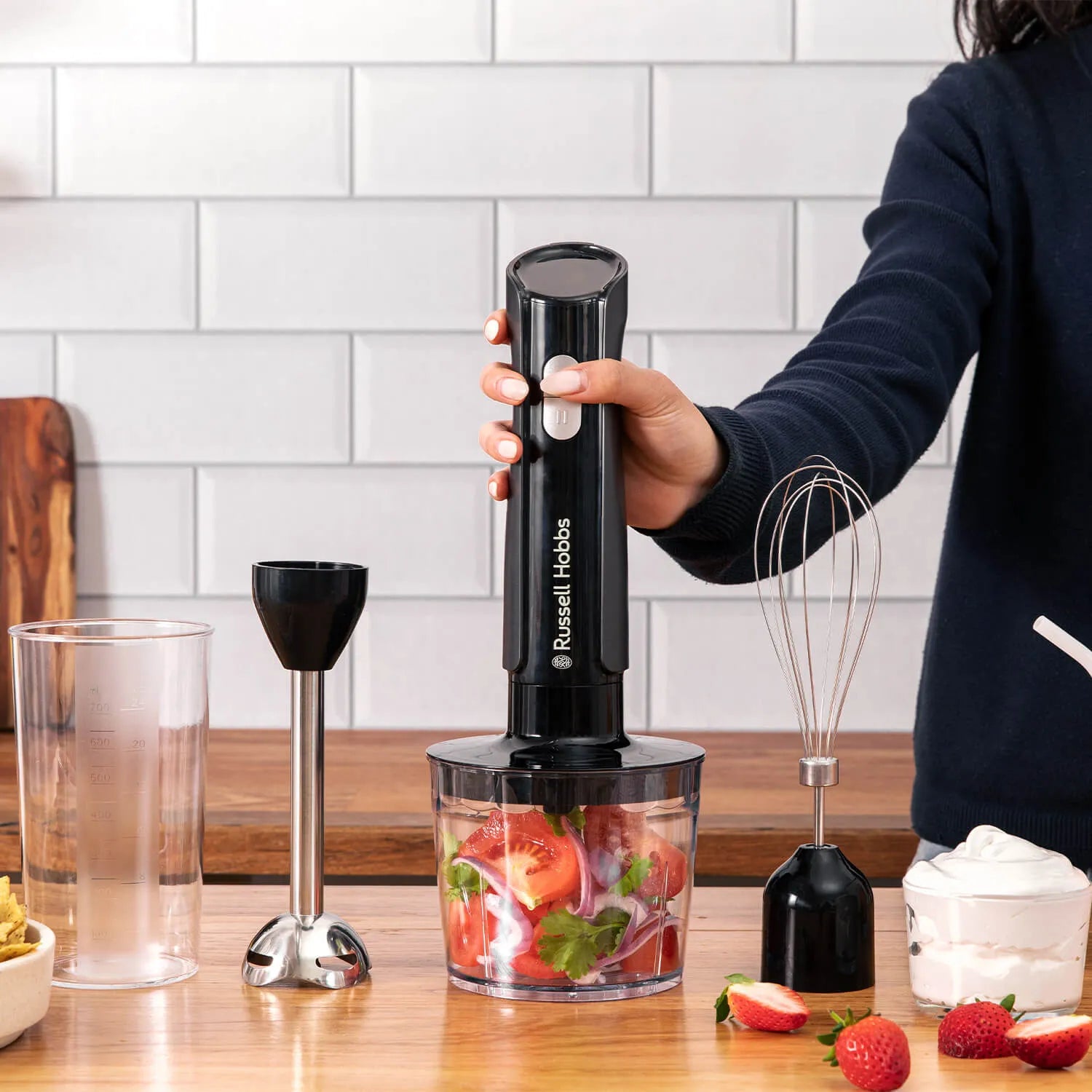 Russell Hobbs Desire Matte 3 in 1 Hand Blender Black | 27141
