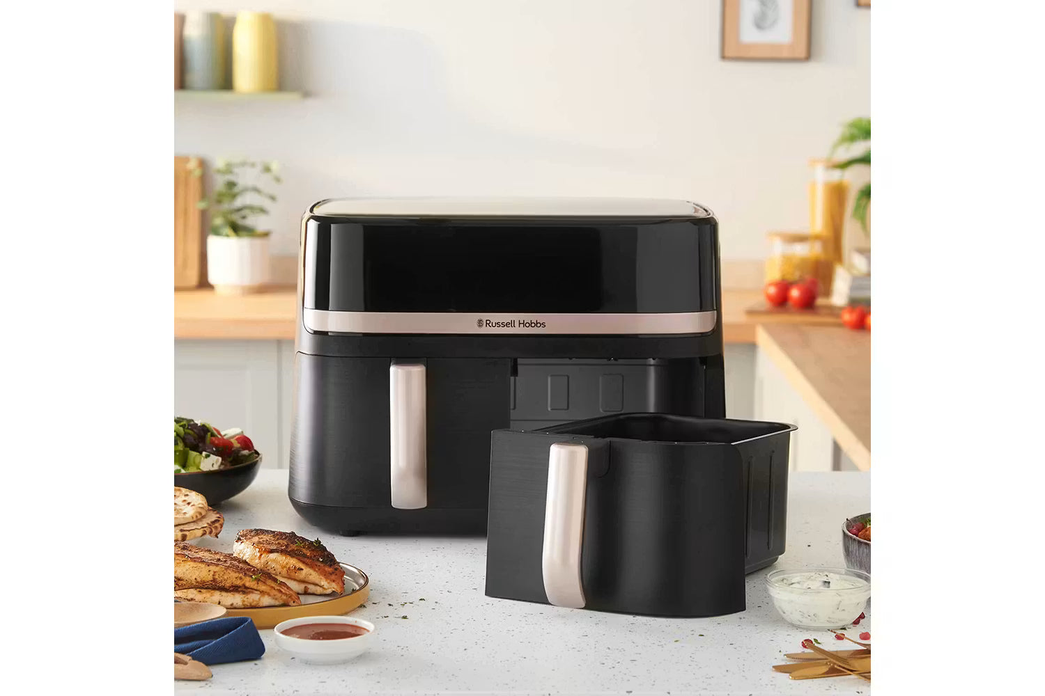Russell Hobbs 9L Satisfry Dual Basket Air Fryer Black | 27680