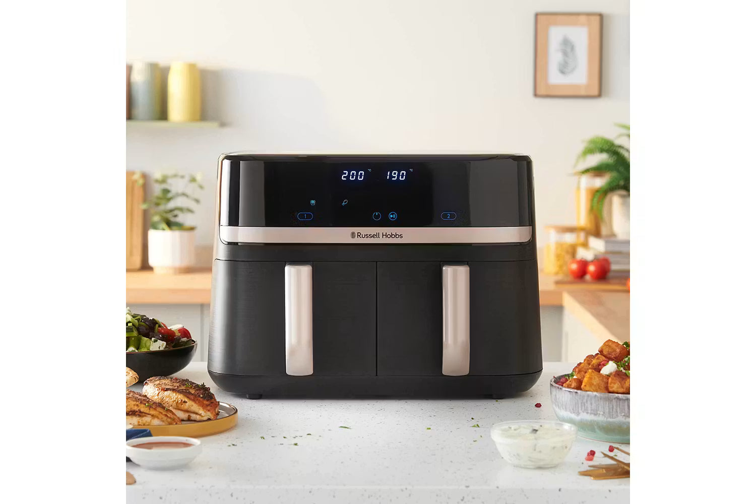 Russell Hobbs 9L Satisfry Dual Basket Air Fryer Black | 27680