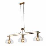 Margarita 3Lt Bar Pendant - Brass Metal & Clear Glass-31031-3PB thumbnail 2