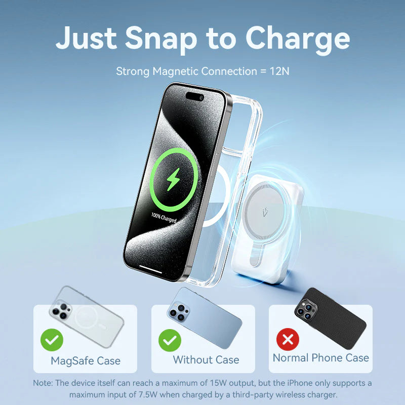 Vention 5000mAh Magnetic Wireless Power Bank 20W Black | FHSBO