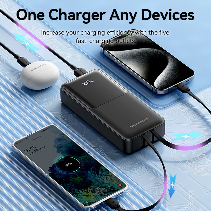Vention 20000mAh Power Bank 22.5W Black | FHPBO