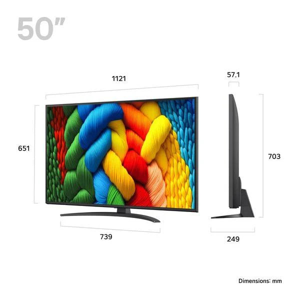 LG NANO81 50" 4K Ultra HD HDR LED Smart TV (2025) | 50NANO81A6A.AEK