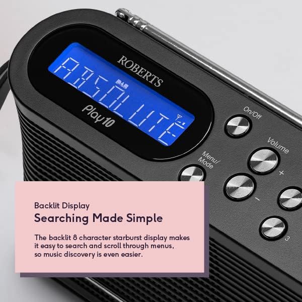 Roberts DAB/FM Portable Digital Radio Black | Play10