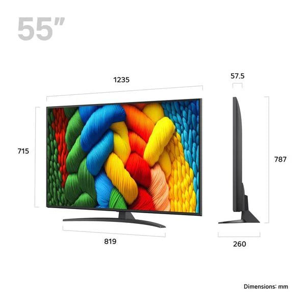 LG NANO81 55" 4K UHD Nanocell Smart TV (2025) | 55NANO81A6A.AEK