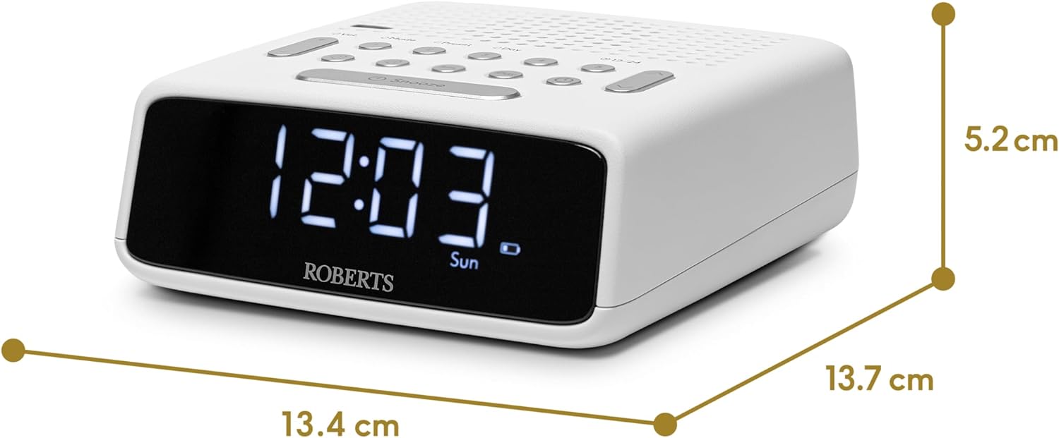 Roberts FM Alarm Clock Radio In White | ORTUSFMW