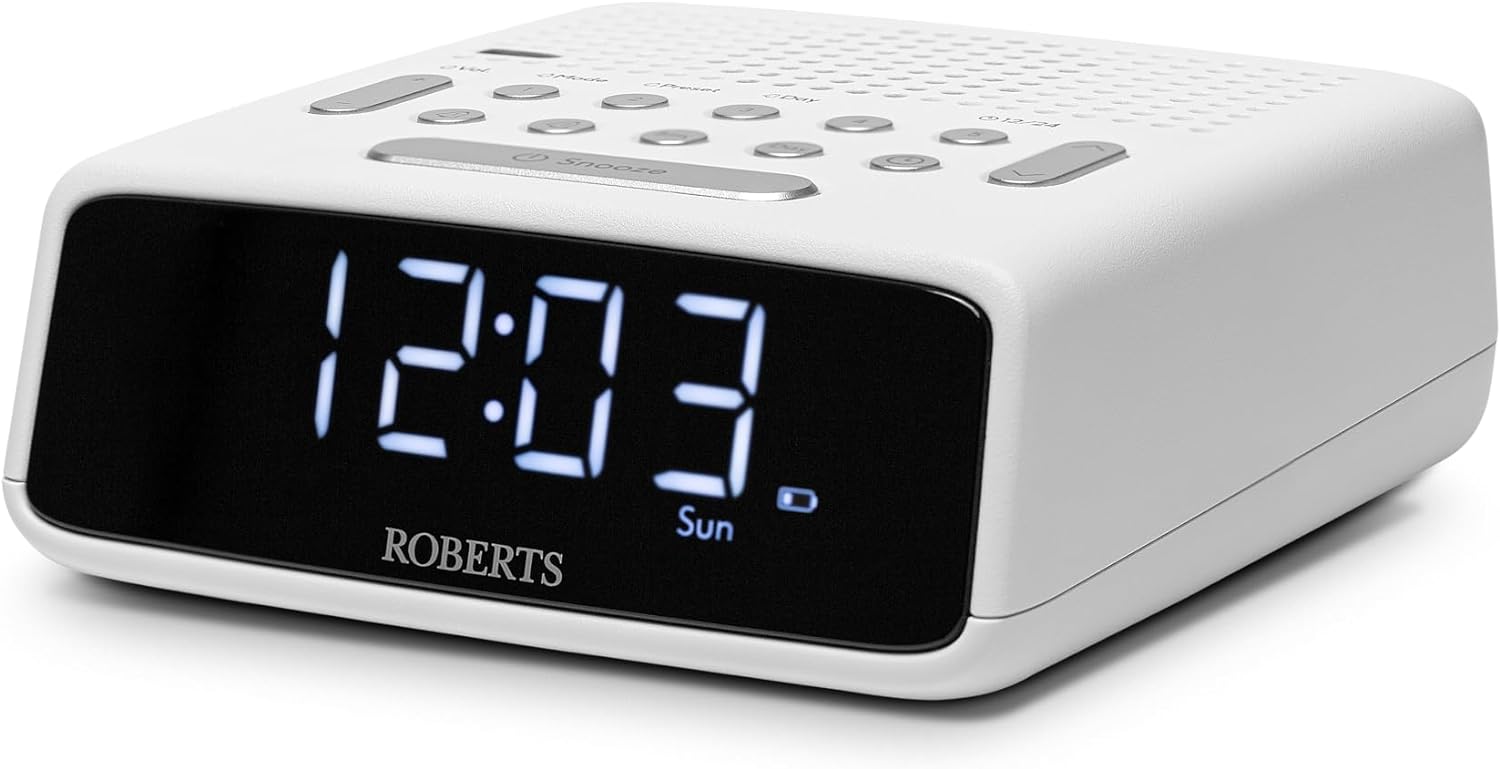Roberts FM Alarm Clock Radio In White | ORTUSFMW