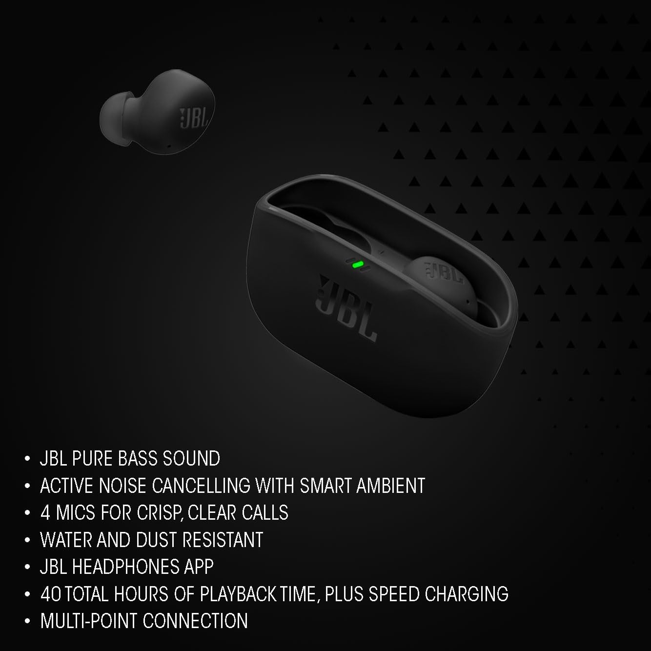 JBL Wave Buds 2 In-Ear Noise Cancelling Earbuds Black | JBLWBUDS2BLK