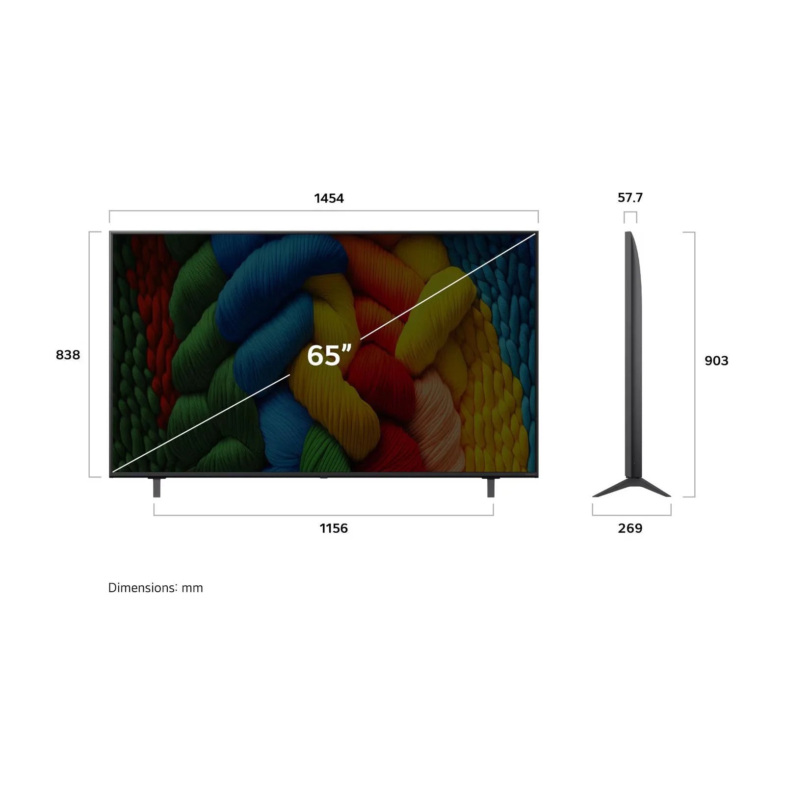 LG NANO81 65" 4K Ultra HD HDR LED Smart TV (2025) | 65NANO81A6A.AEK
