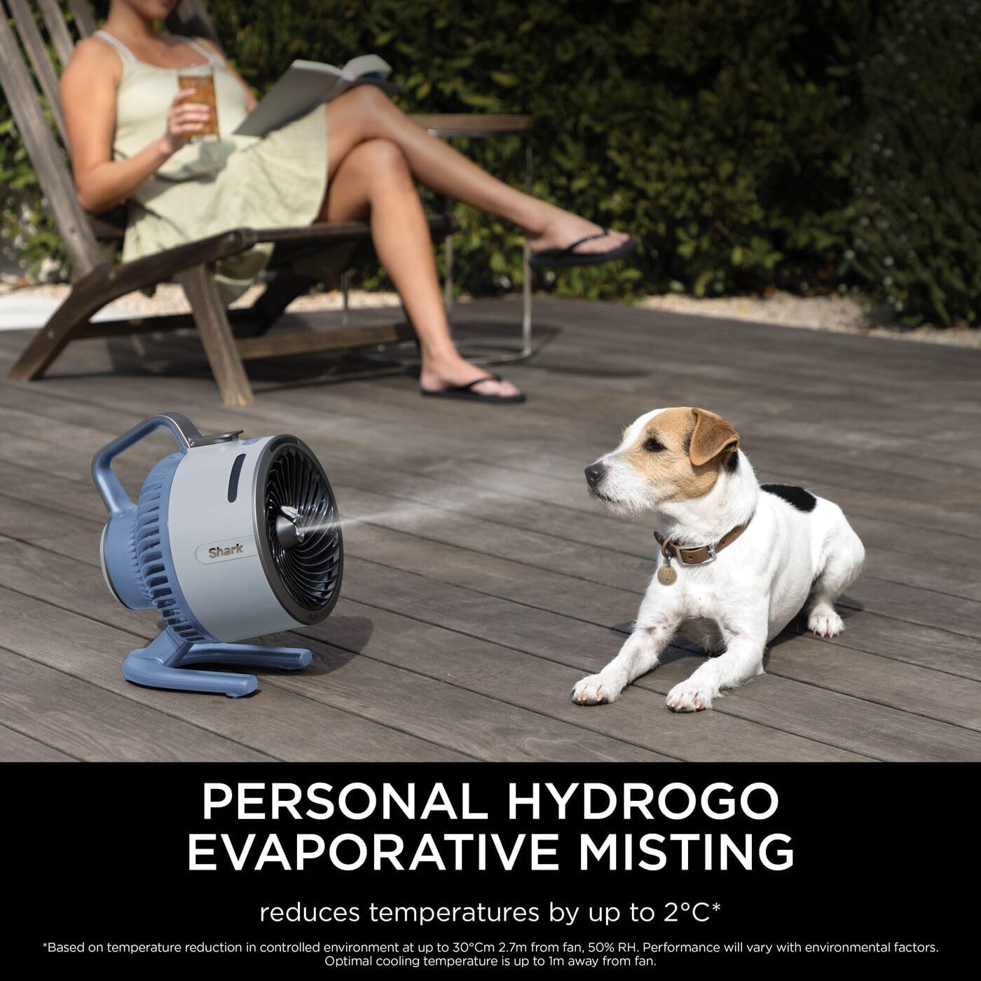 Shark FlexBreeze HydroGo Misting Fan Glacier Blue | FA050UKBL