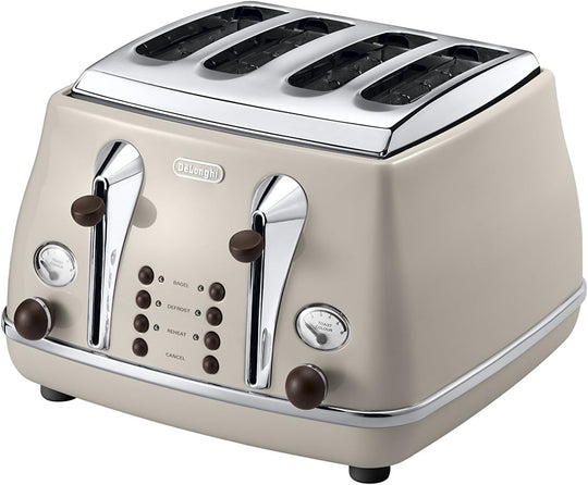 DeLonghi Icona Vintage 4 Slice Toaster Cream | CTOV4003BG
