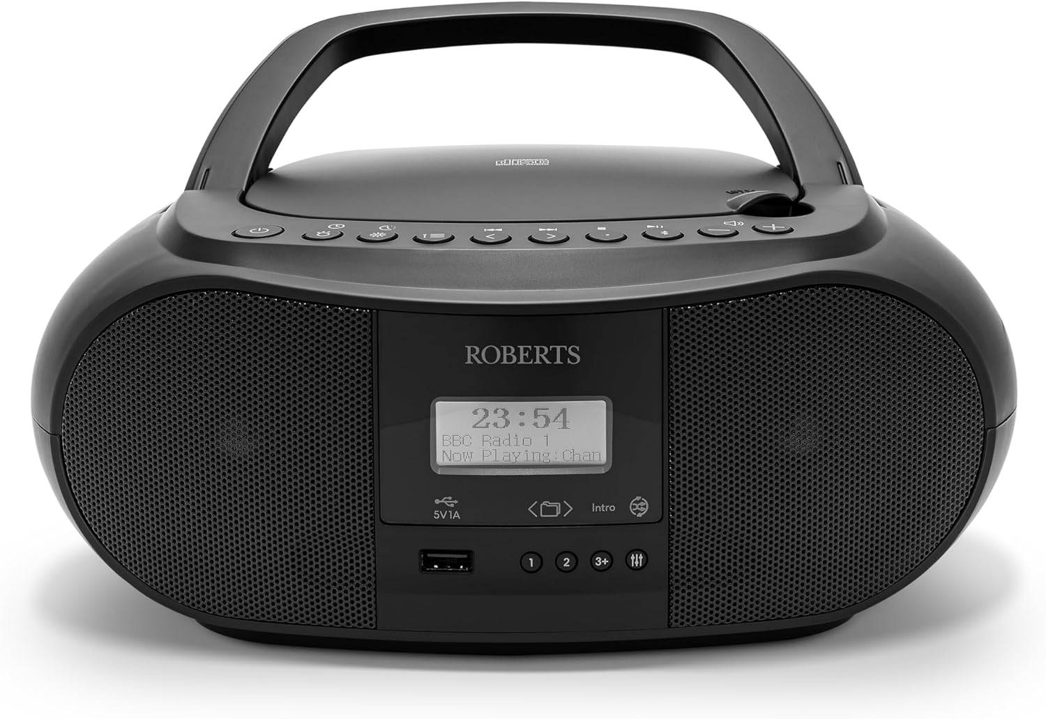 Roberts Zoombox 4 Portable  Boombox With Bluetooth Black l ZOOMBOXFM4BK