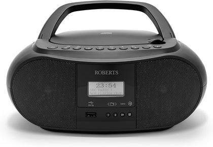 Roberts Zoombox 4 Portable  Boombox With Bluetooth Black l ZOOMBOXFM4BK