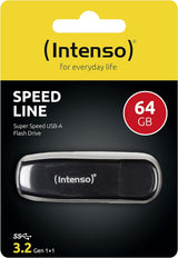 Intenso Speed Line 64GB USB 3.0 Memory Stick Drive - Black | 3533490 thumbnail 2