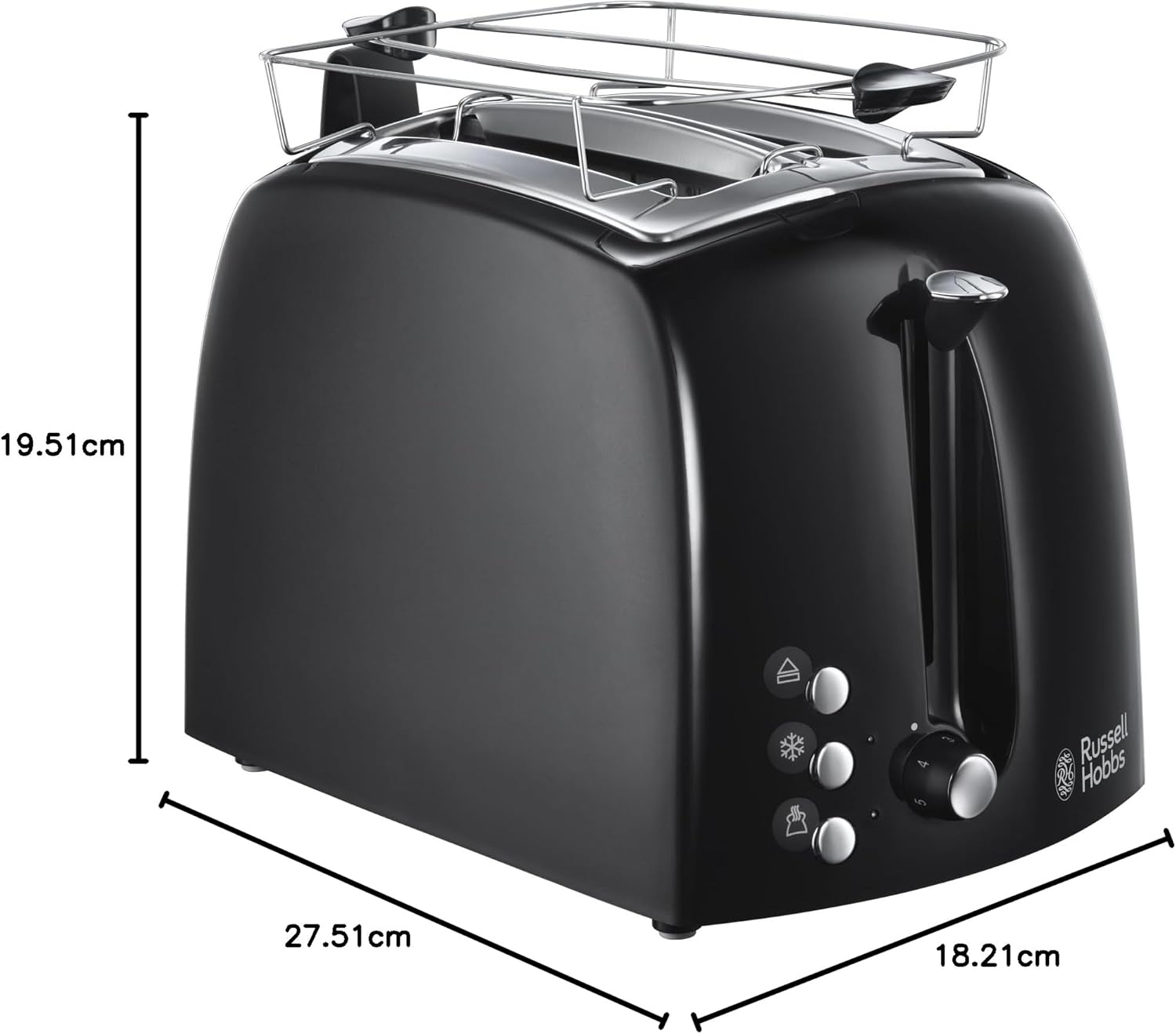 Russell Hobbs Textures Plus Toaster 2 Slice Black | 22601
