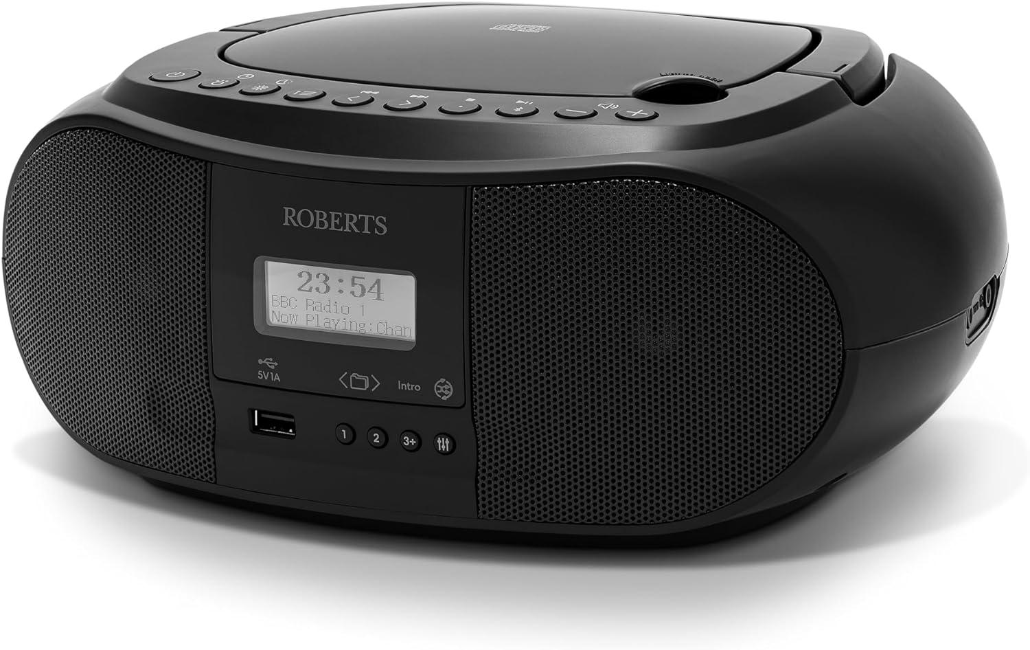 Roberts Zoombox 4 Portable  Boombox With Bluetooth Black l ZOOMBOXFM4BK