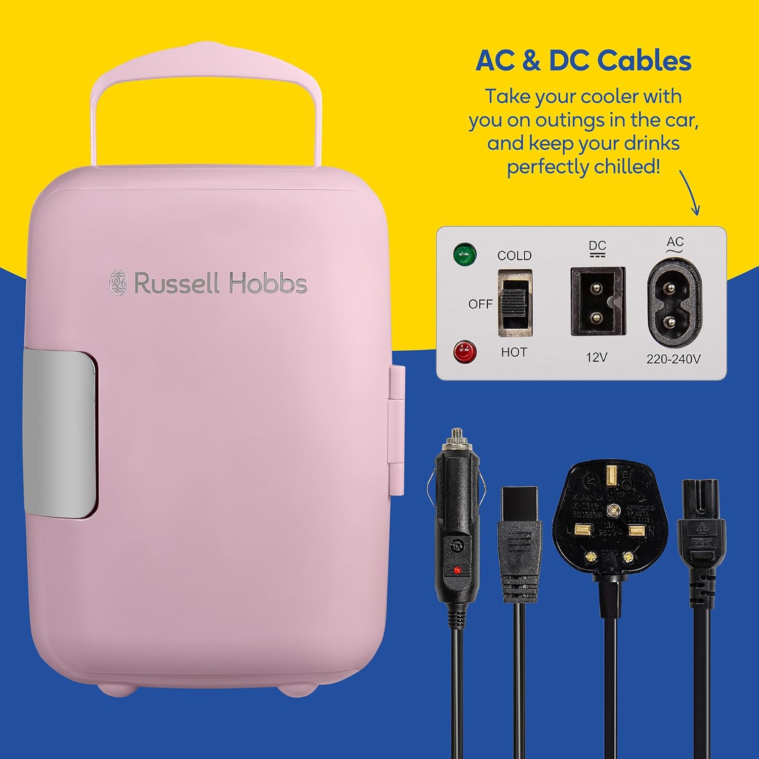 Russell Hobbs 4L Portable Mini Cooler & Warmer Pink | RH4CLR1001P