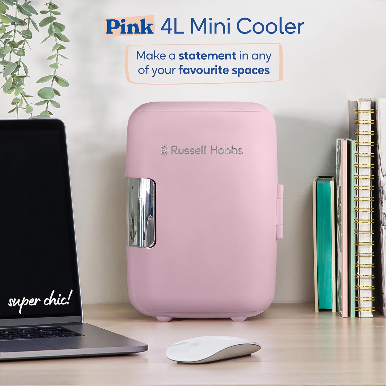 Russell Hobbs 4L Portable Mini Cooler & Warmer Pink | RH4CLR1001P