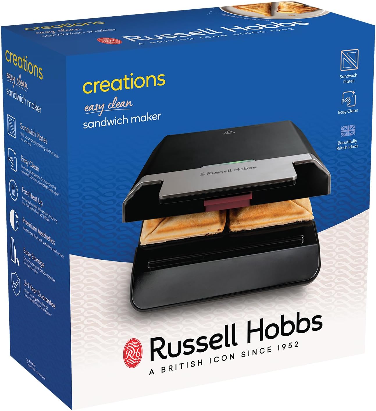 Russell Hobbs Creations Easy Clean Sandwich Maker Black | 26800