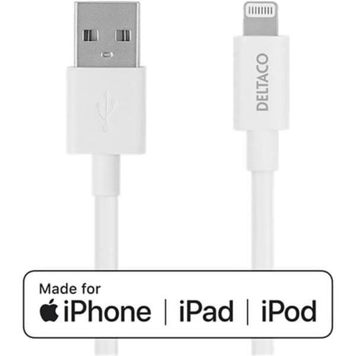 Deltaco USB Type A USB To Apple 1Mtr White | IPLH401