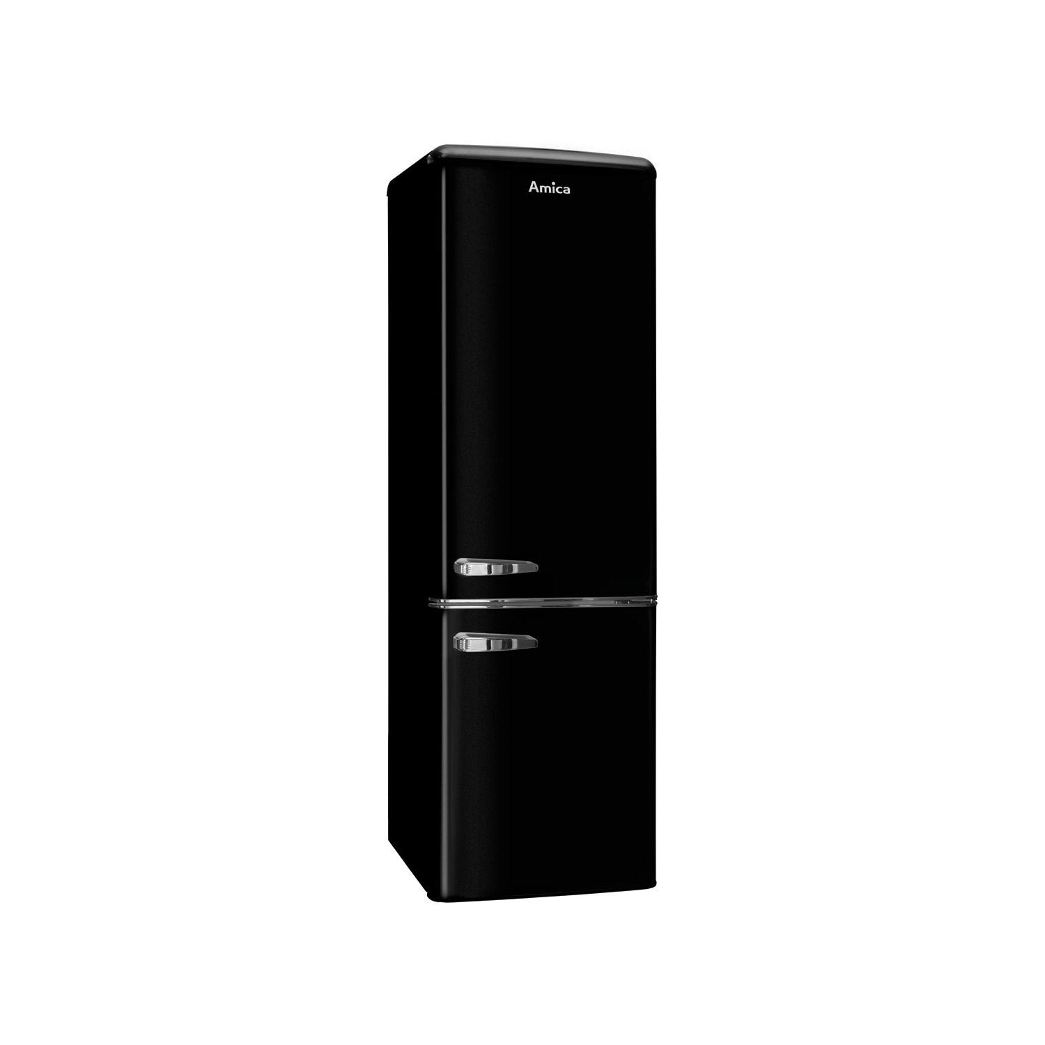 Amica 55cm Freestanding Retro 60/40 Fridge Freezer Black | FKR29653B