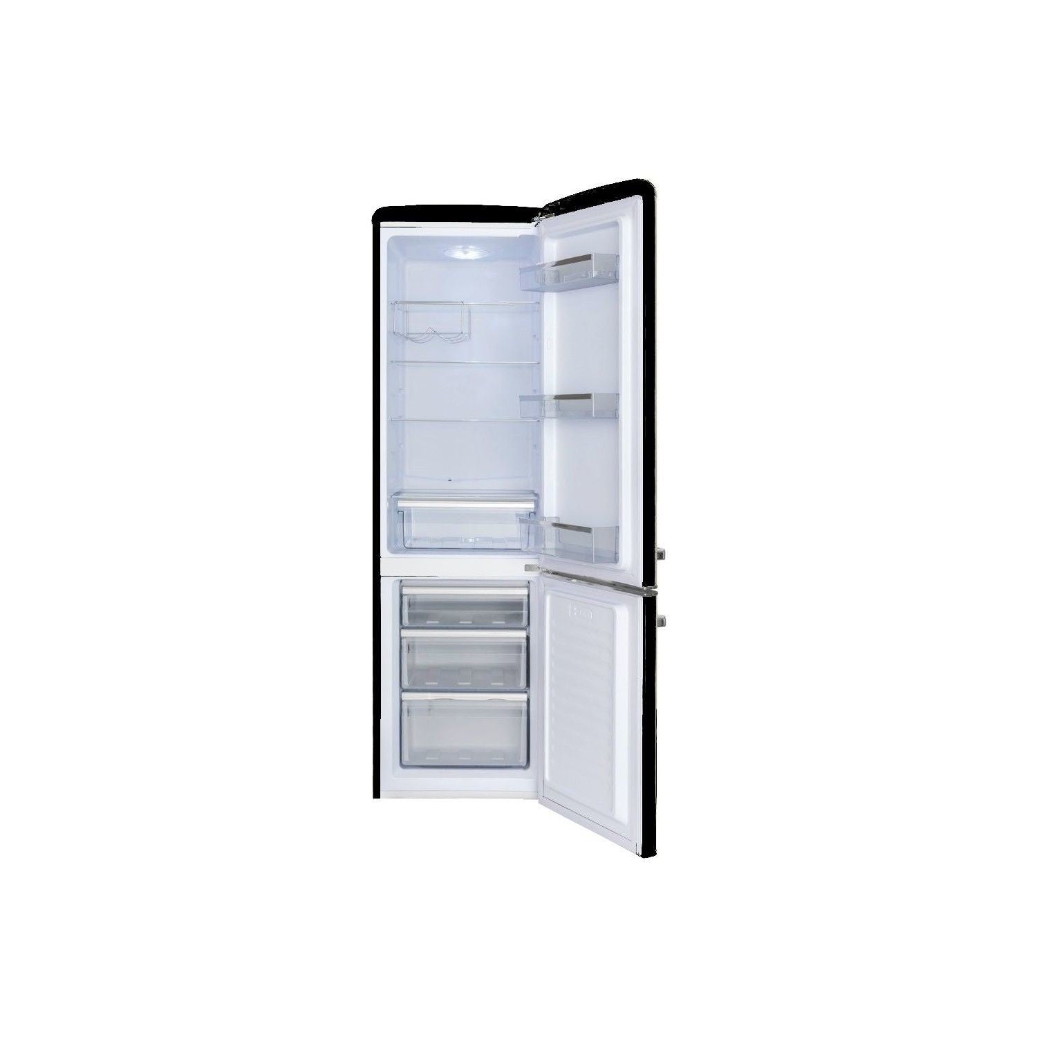 Amica 55cm Freestanding Retro 60/40 Fridge Freezer Black | FKR29653B