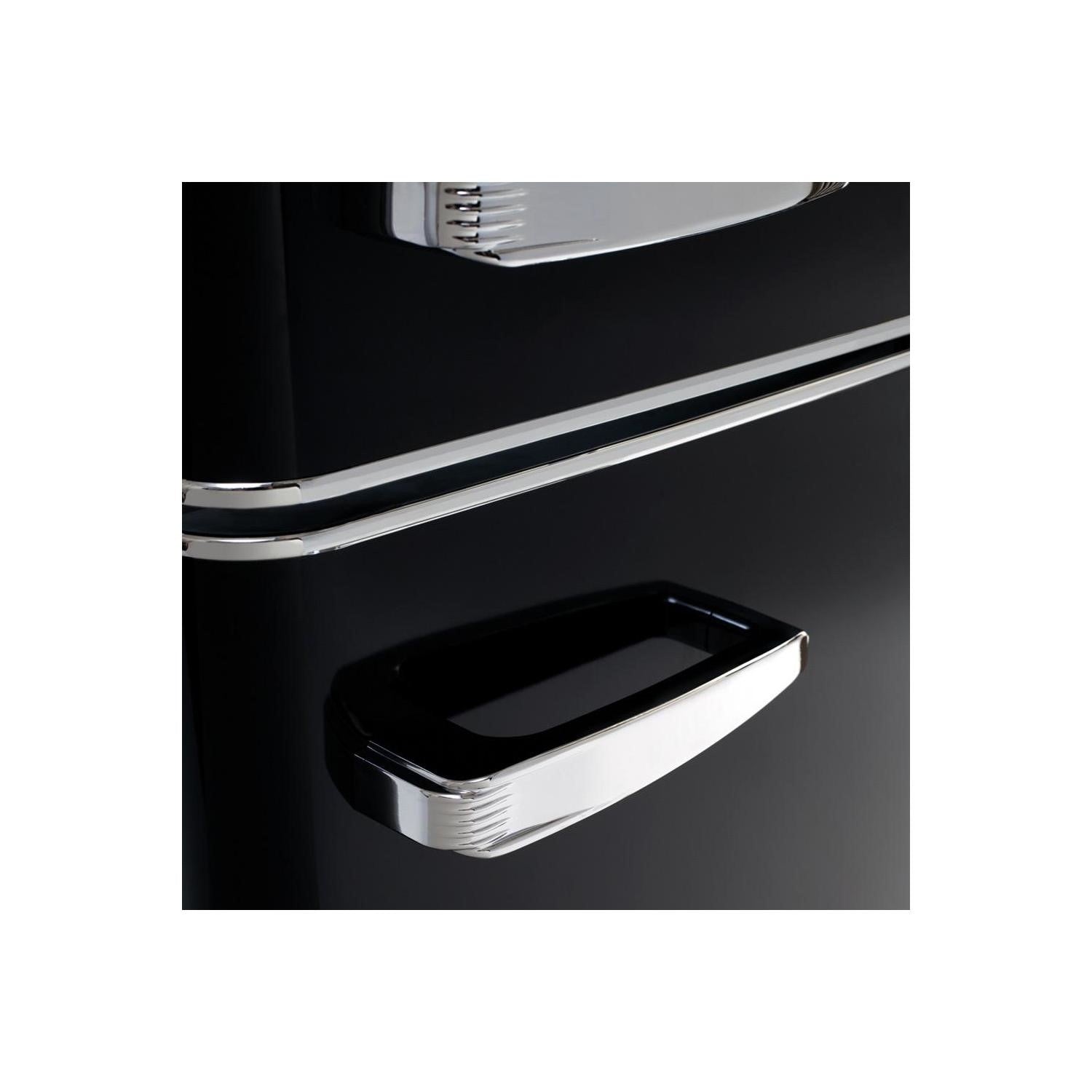 Amica 55cm Freestanding Retro 60/40 Fridge Freezer Black | FKR29653B