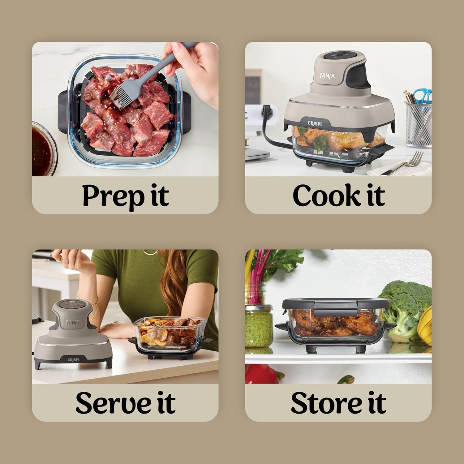 Ninja CRISPi 4-in-1 Portable Glass Air Fryer Stone | FN101UKST