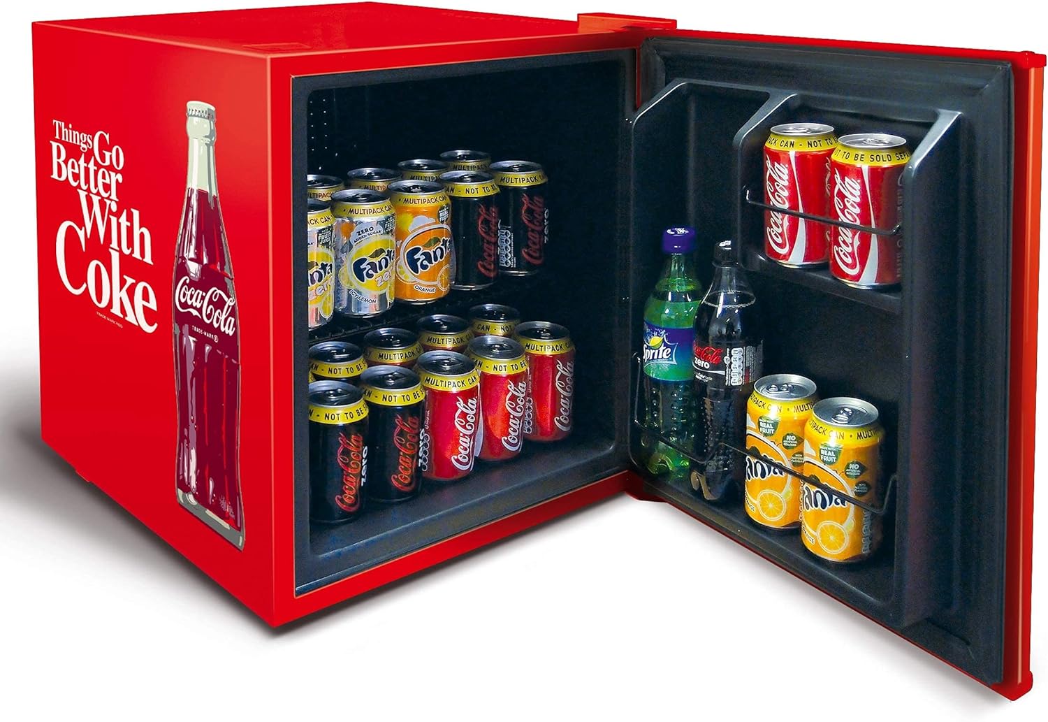 Husky Coca Cola Design Mini Fridge Drinks Cooler Red | HUSEL196HUE