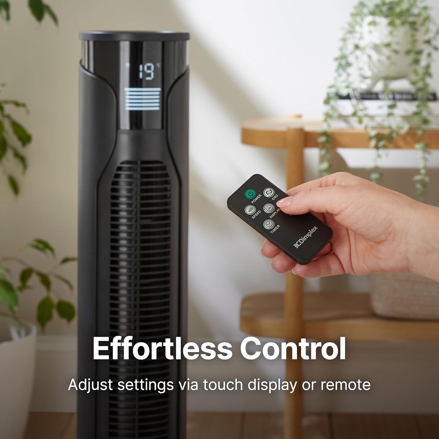 Dimplex Tower Fan with Remote Control Quiet Cooling Black | DXACF