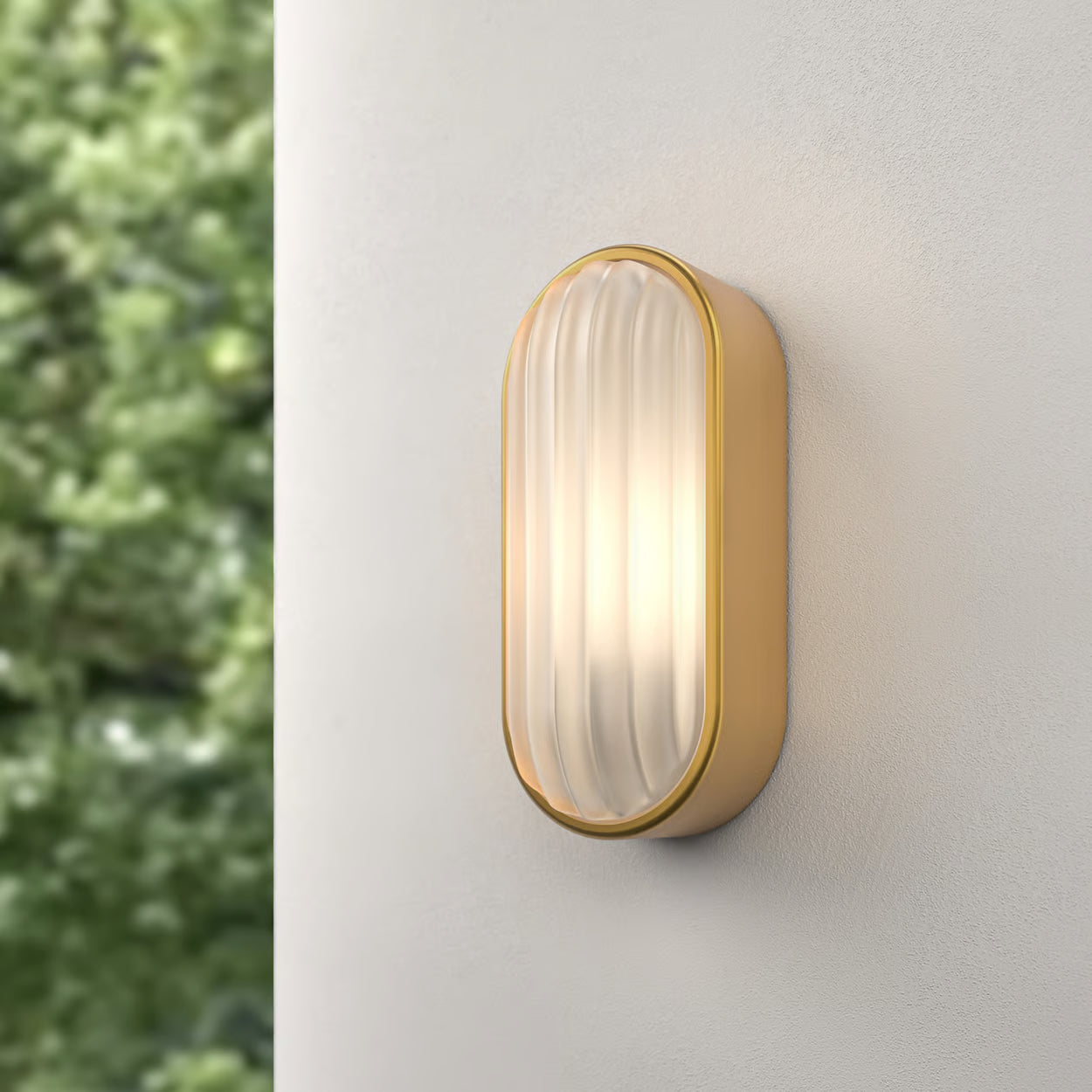 Montreal Oval Coastal Outdoor Wall Light PVD Brushed Brass | 1032019