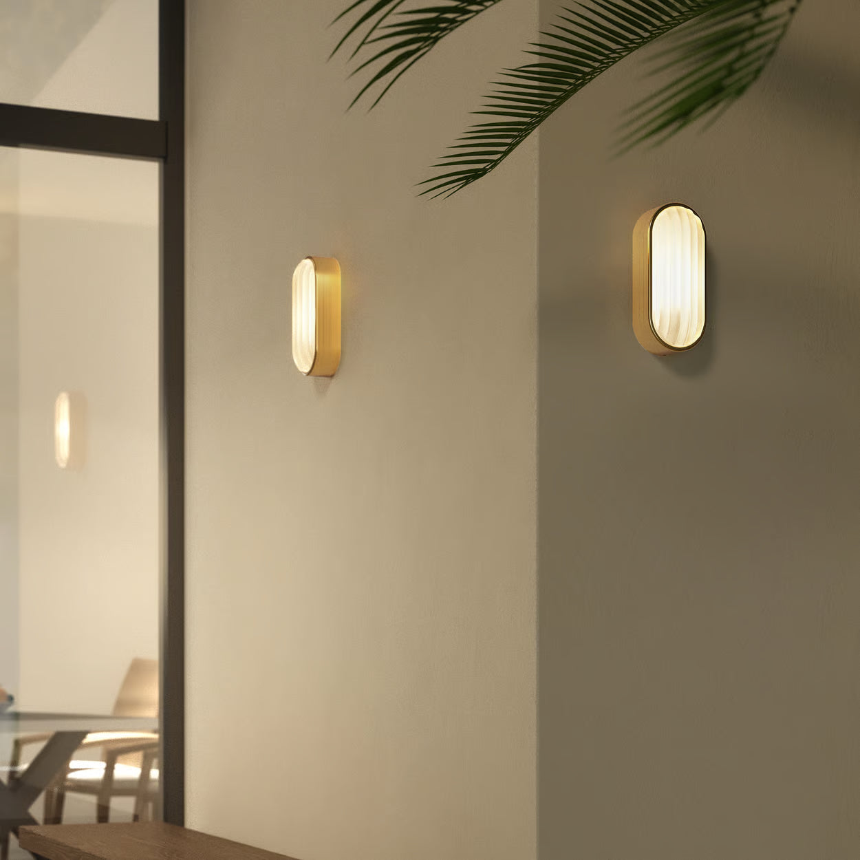 Montreal Oval Coastal Outdoor Wall Light PVD Brushed Brass | 1032019