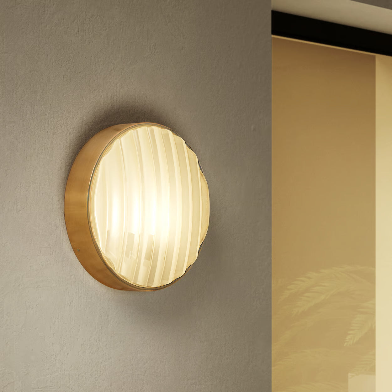 Montreal Round 300 Coastal Wall Light PVD Brushed Brass | 1032018