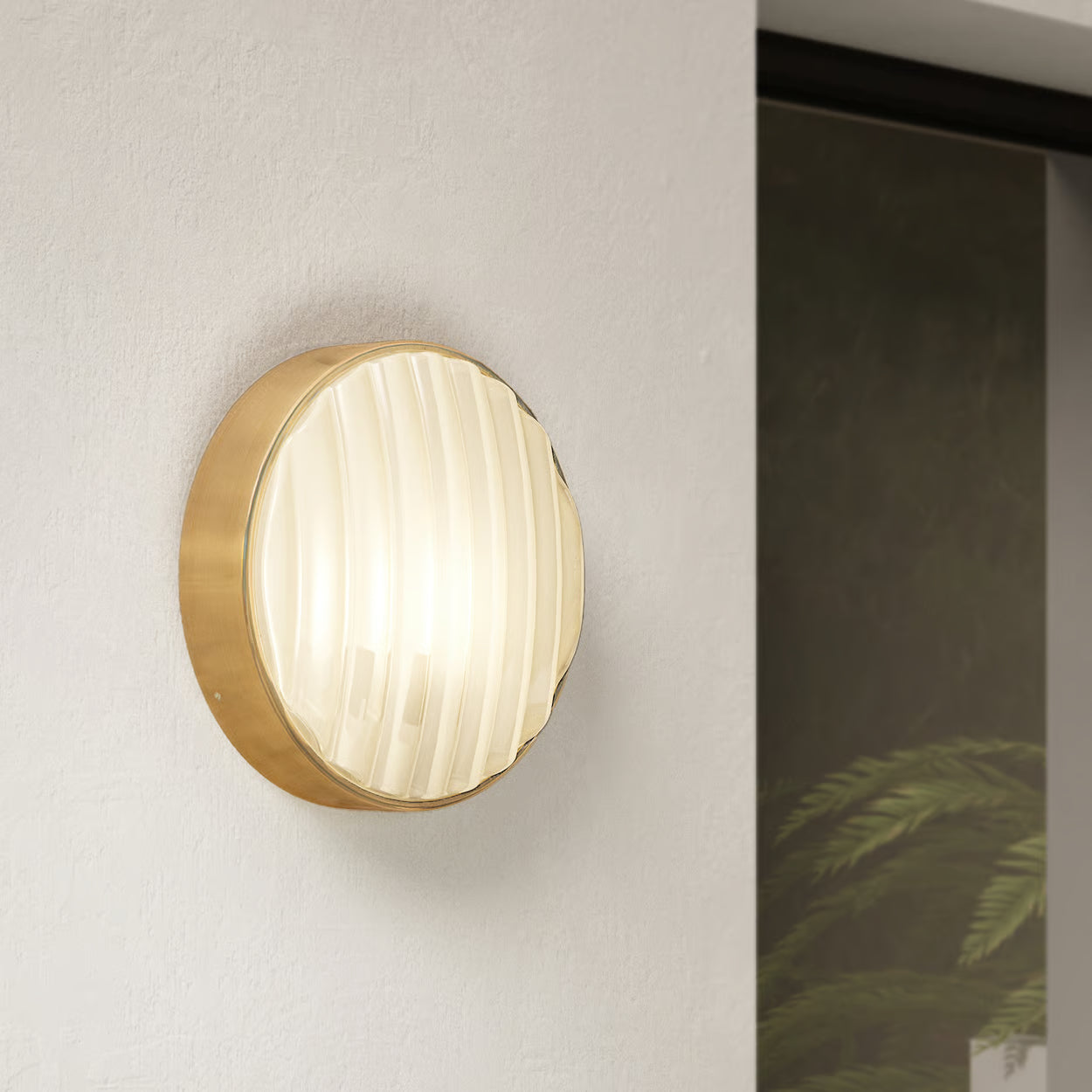 Montreal Round 300 Coastal Wall Light PVD Brushed Brass | 1032018